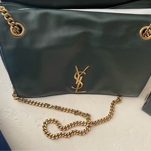Saint Laurent Kate MEDIUM/REVERSIBLE
CHAIN BAG new suede Dark Forest Green